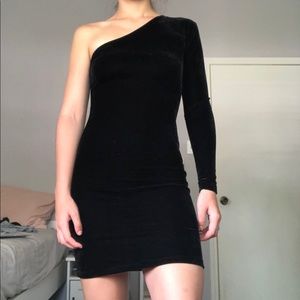 Velvet One Shoulder Dress